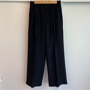 Madewell Drapey Pleated Wide Leg Pants - Size 0 - Color Dark Smoke